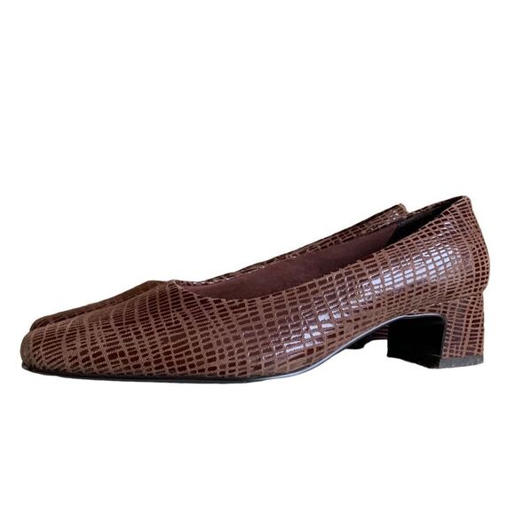 Nordstrom Animal Print Leather Pumps Heels Embossed Brown Women’s Size 8.5 - Picture 12 of 13